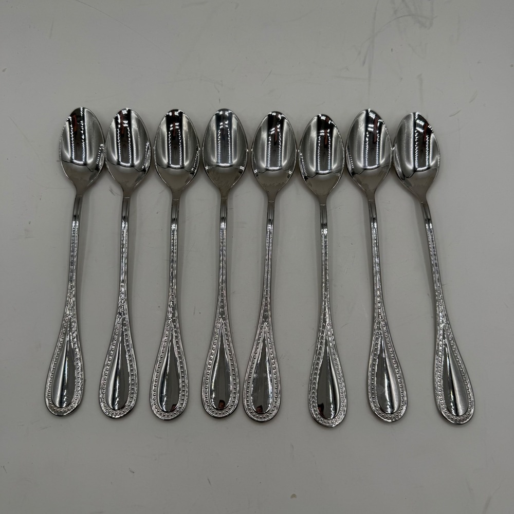 Gourmet Settings Our Table Nouveau Long Teaspoons 7.5" Stainless 18/10 Set of 8